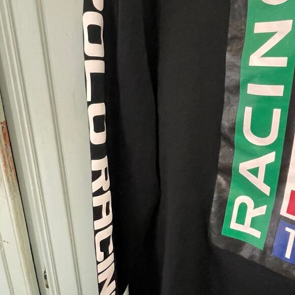 Polo Racing Ralph Lauren Mens Long Sleeve Tee Shirt Black 1992 Size Small - Picture 3 of 4